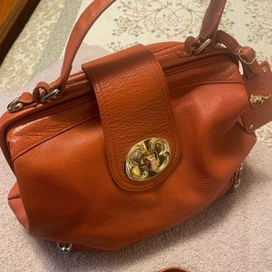 Orange Emma Fox leather bag